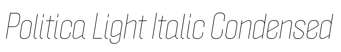 Politica Light Italic Condensed